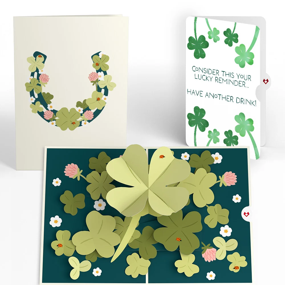 Lovepop Shamrock Fields St. Patrick’s Day Pop-Up Card and Shamrock Cheers Sentiment Set Cream