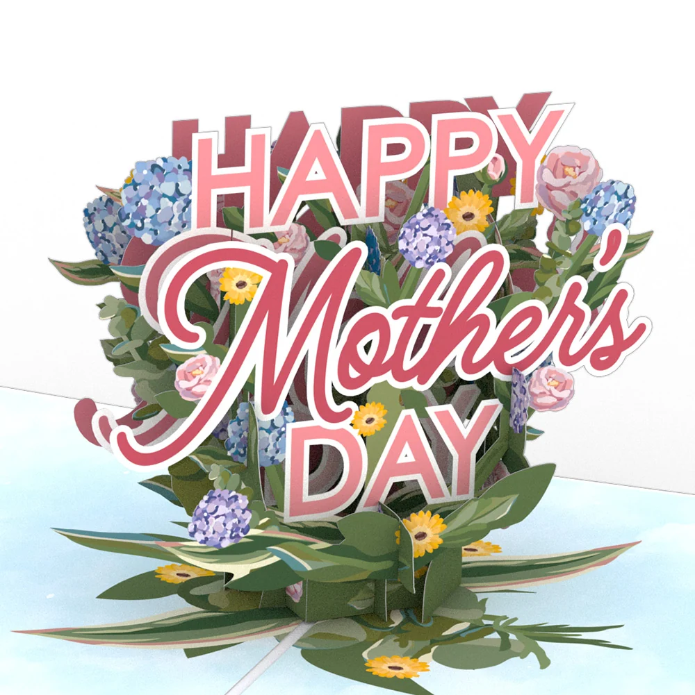 Lovepop Happy Mother's Day Hydrangeas Pop-Up Card and Sentiment Set for Mom Cream - Image 3