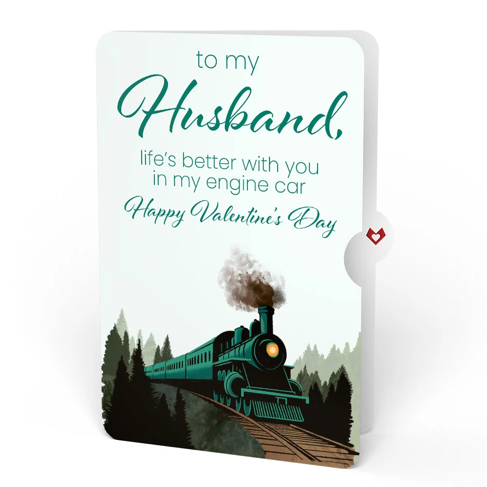 Lovepop Classic Train Valentine Pop-Up Card and Sentiment Set for Husband - Image 4