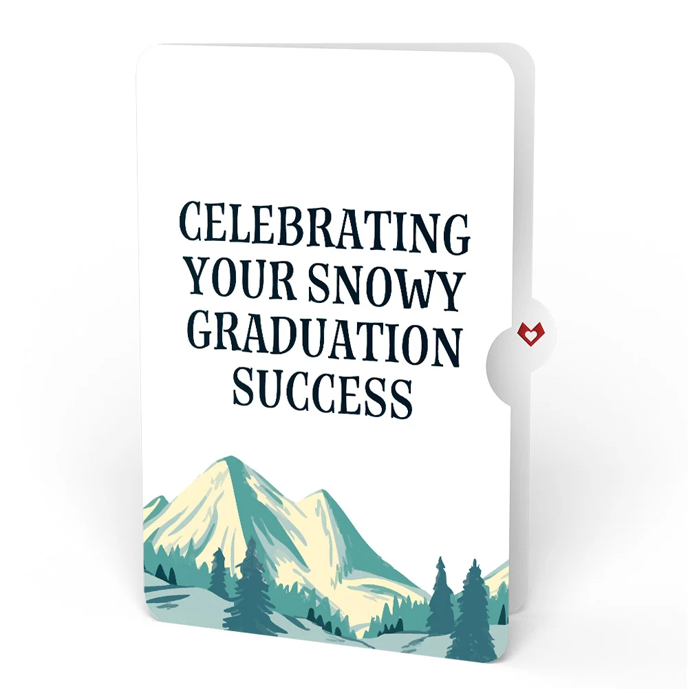 Lovepop Mountain Ski Adventure Graduation Pop-Up Card and Sentiment Set Cream - Image 4