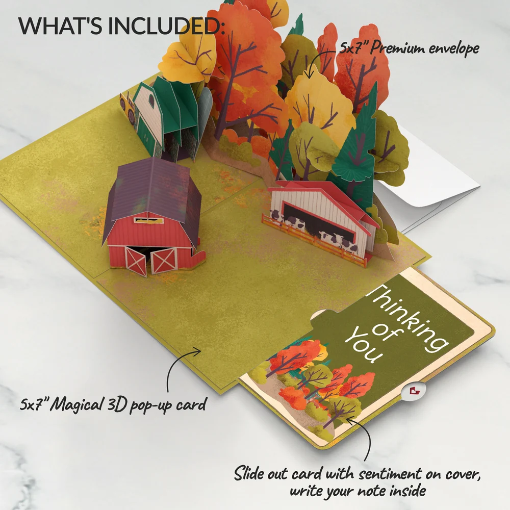 Lovepop Fall Rustic Farm Thinking of You Pop-Up Card and Sentiment Set Jar - Image 2