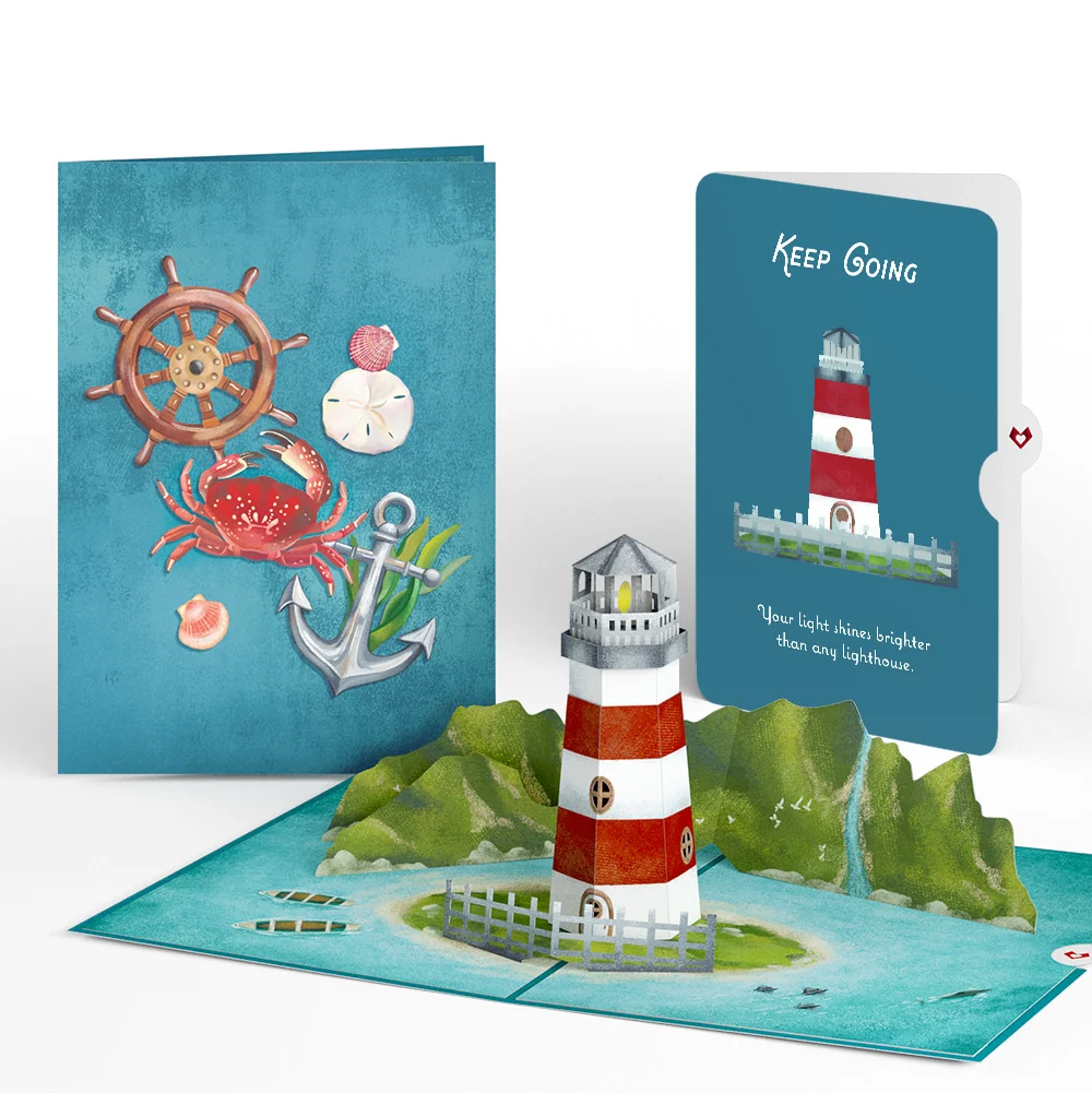 Lovepop Coastal Lighthouse Encouragement Pop-Up Card and Sentiment Set