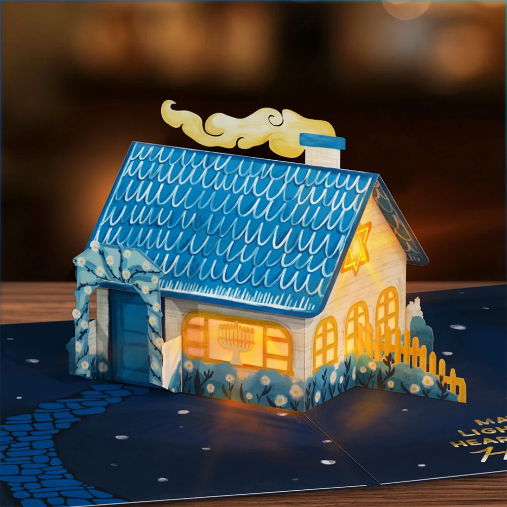 Lovepop Home for Hanukkah Light-Up Pop-Up Card - Image 2