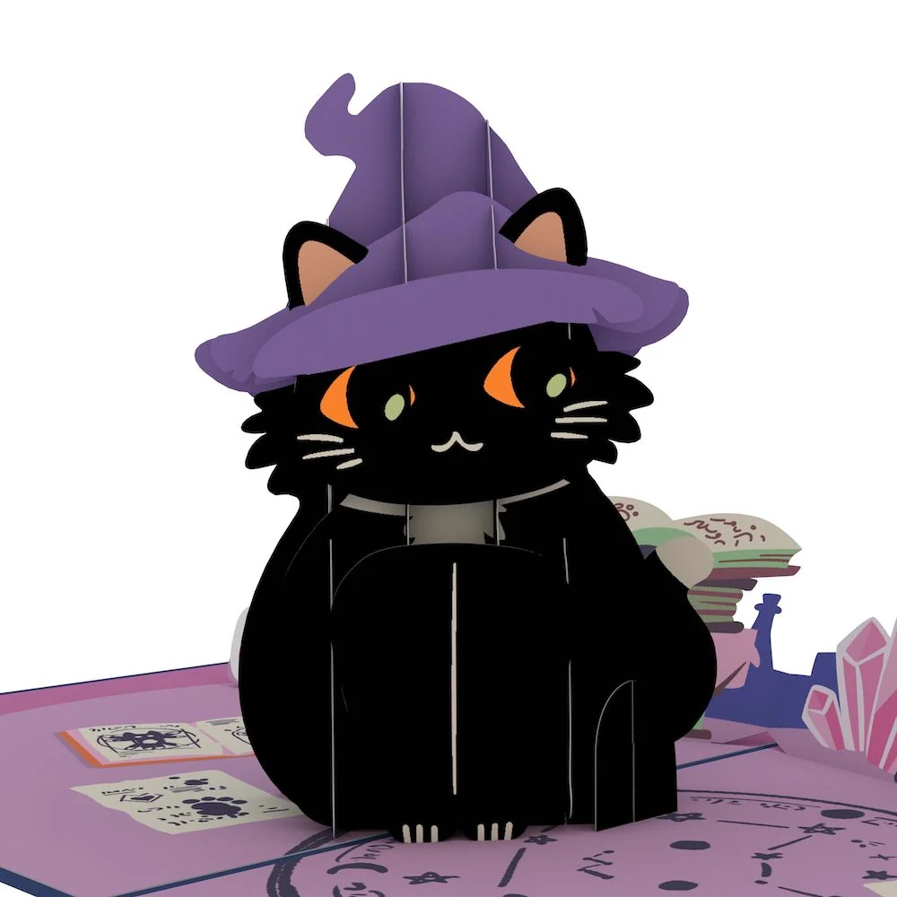 Lovepop Halloween Cat Classic Pop-Up Card Glass - Image 2