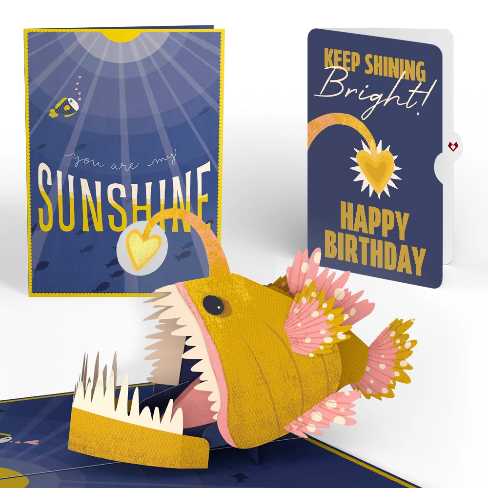 Lovepop You Are My Sunshine Anglerfish Birthday Pop-Up Card and Sentiment Set for Kid