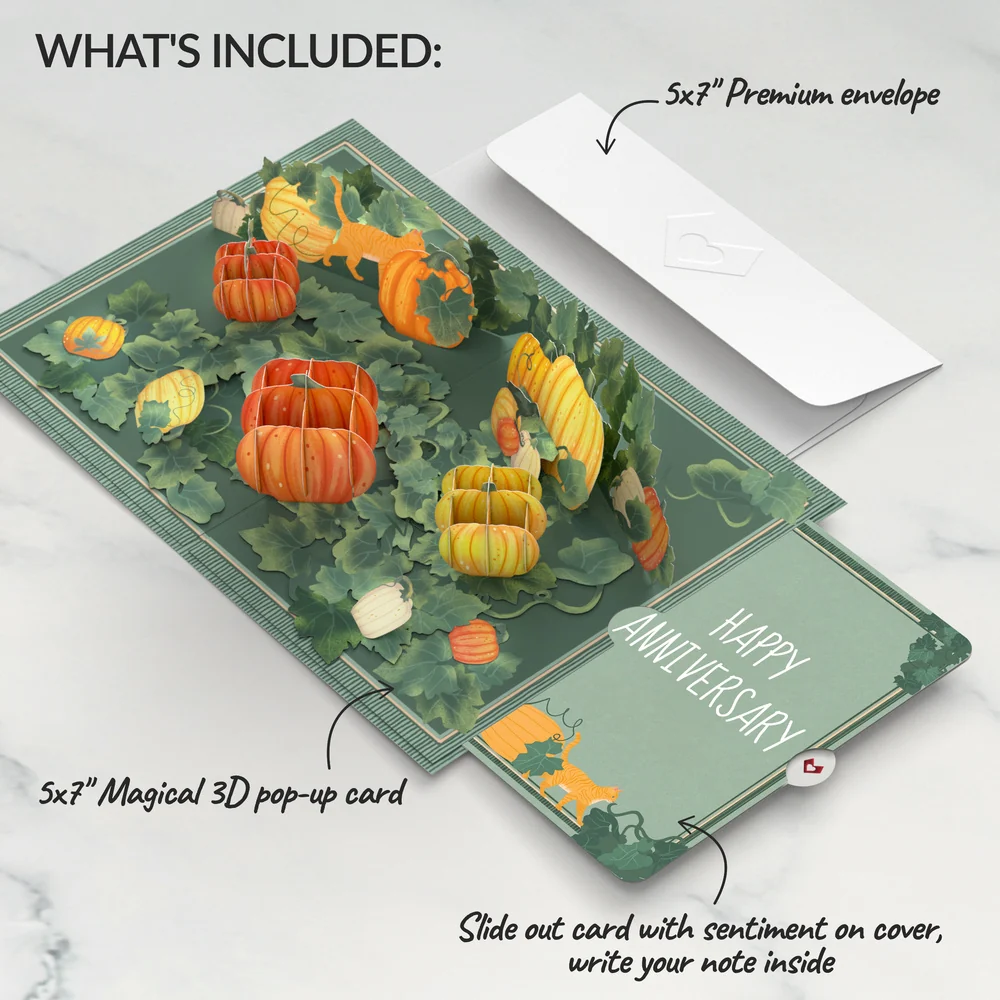 Lovepop Happy Fall Pumpkin Patch Anniversary Pop-Up Card and Sentiment Set Cream - Image 2