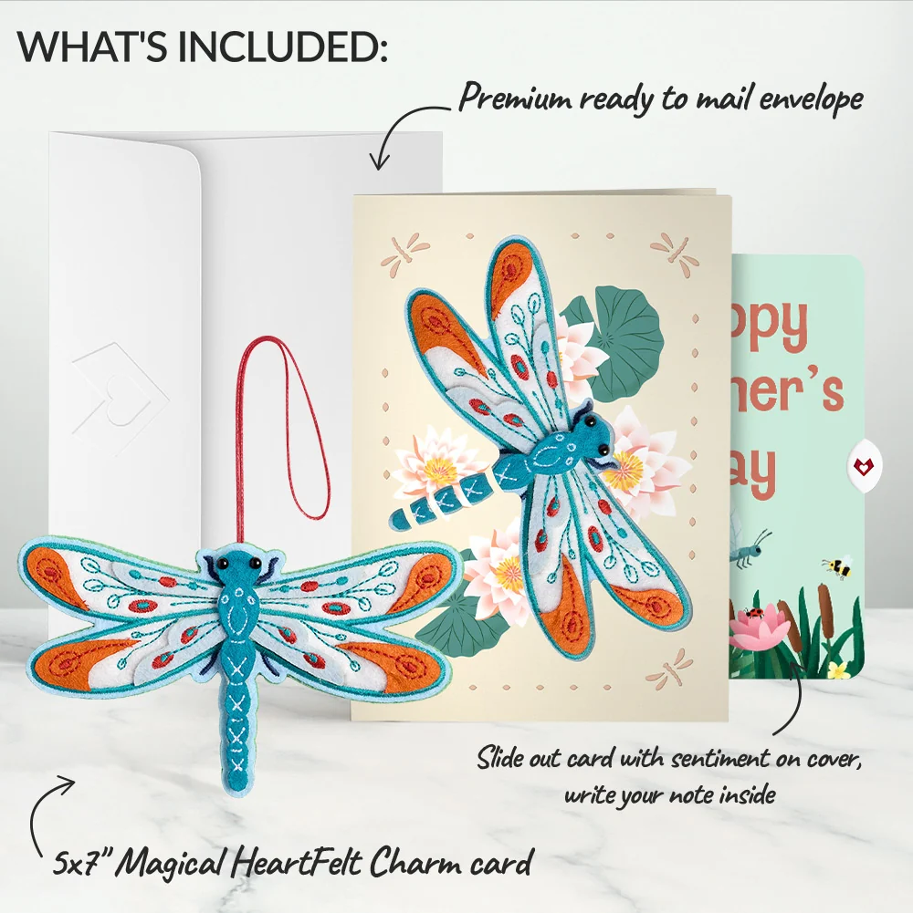 Lovepop Peaceful Dragonfly Mother’s Day HeartFelt Charm Card and Sentiment Set - Image 2