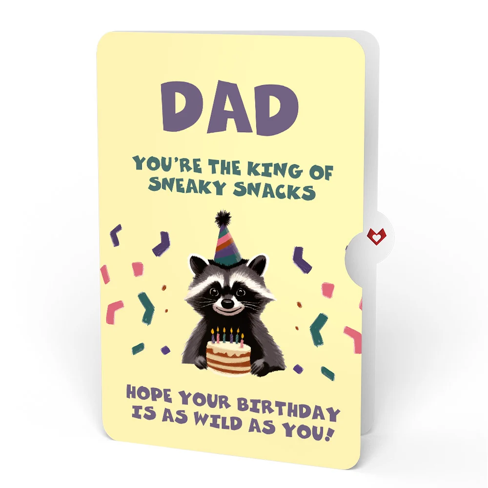 Lovepop Go Feral Raccoon Birthday Pop-Up Card and Sentiment Set for Dad Candle - Image 4