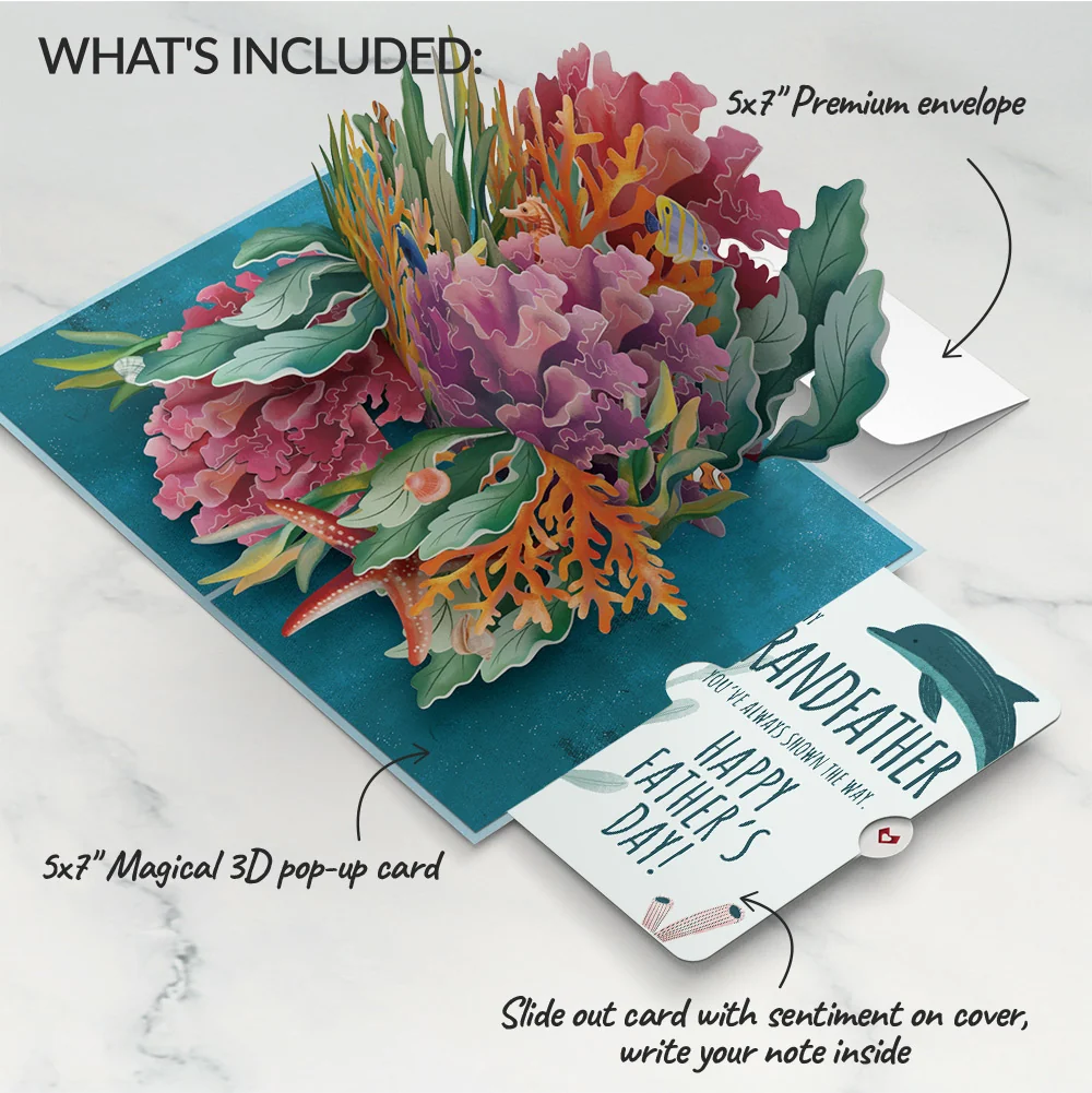 Lovepop Coral Reef Wonders Father’s Day Pop-Up Card and Sentiment Set for Grandfather - Image 2