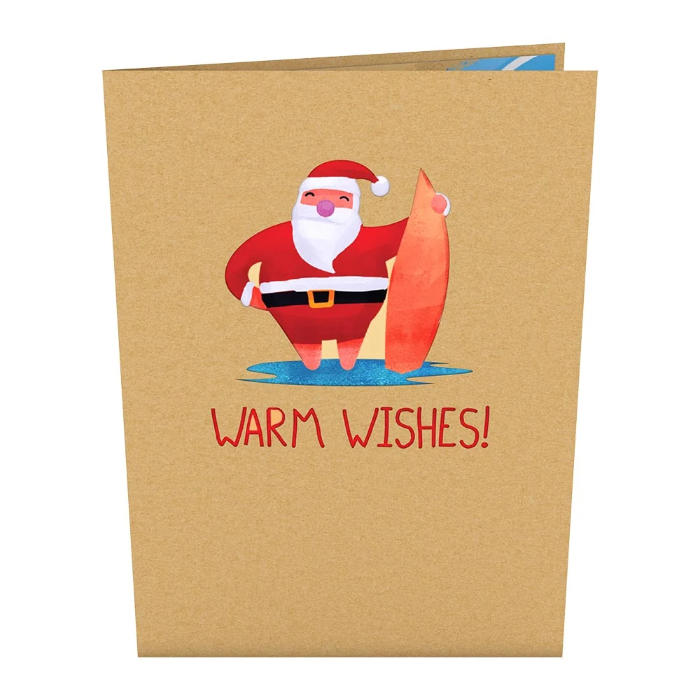 Lovepop Warm Wishes Surfing Santa Pop-Up Card Cup - Image 4