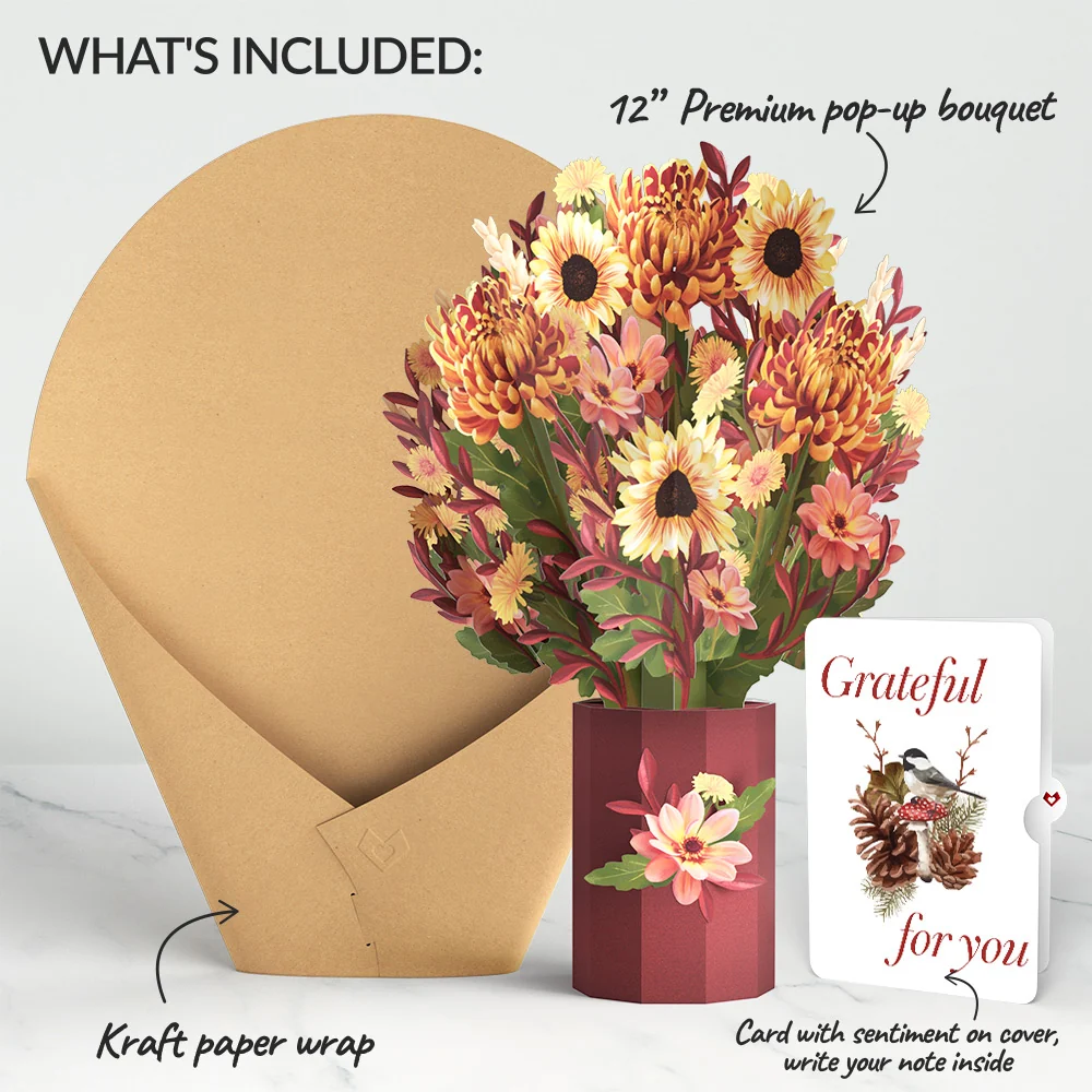Lovepop Fall Sunshine Appreciation Bouquet and Sentiment Set Vase - Image 2