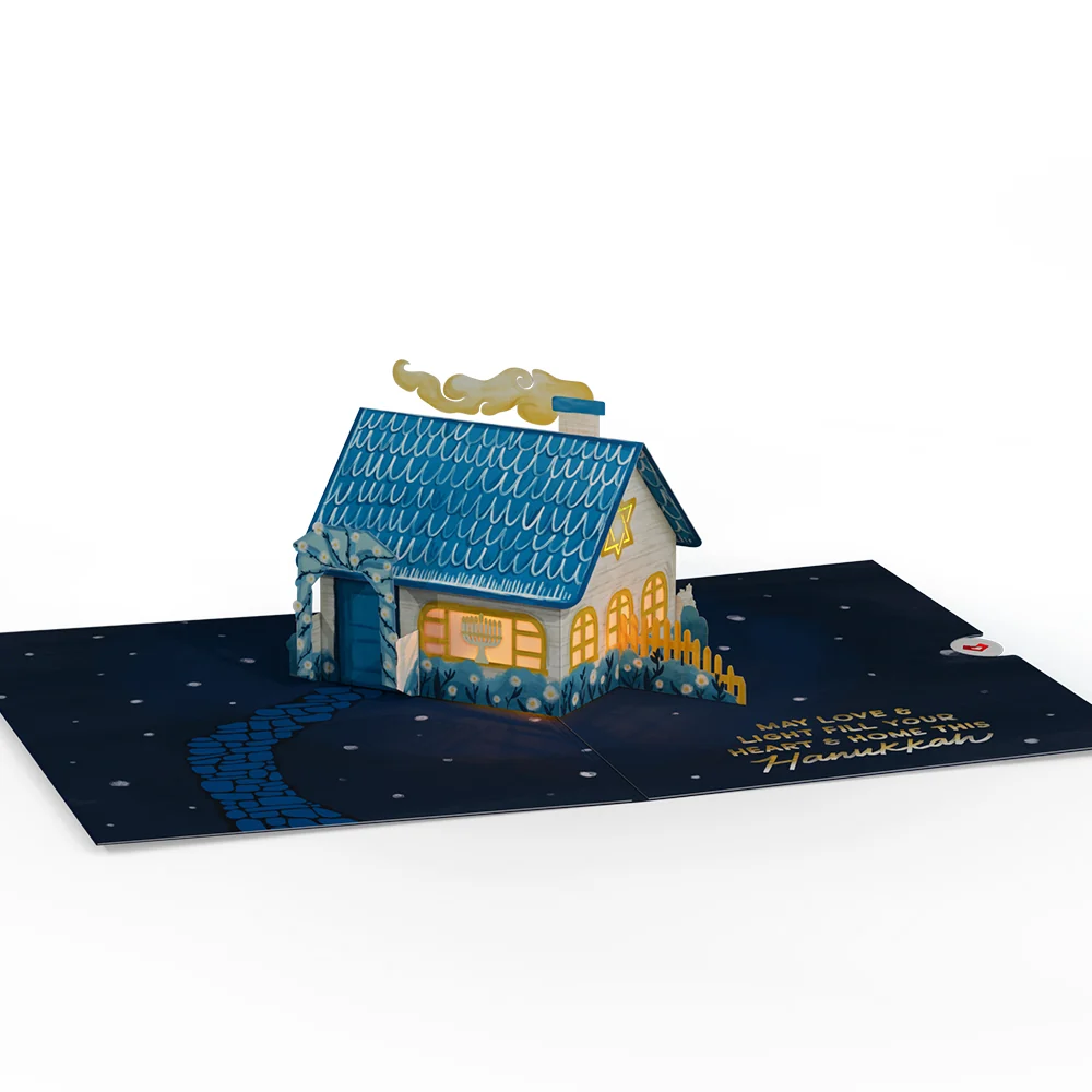 Lovepop Home for Hanukkah Light-Up Pop-Up Card - Image 5