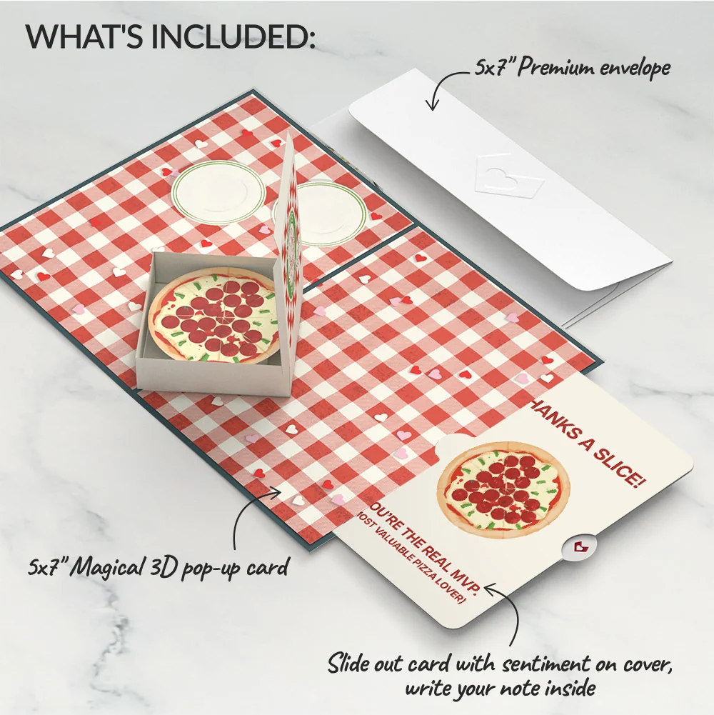 Lovepop Pizza Love Thank You Pop-Up Card and Sentiment Set - Image 2