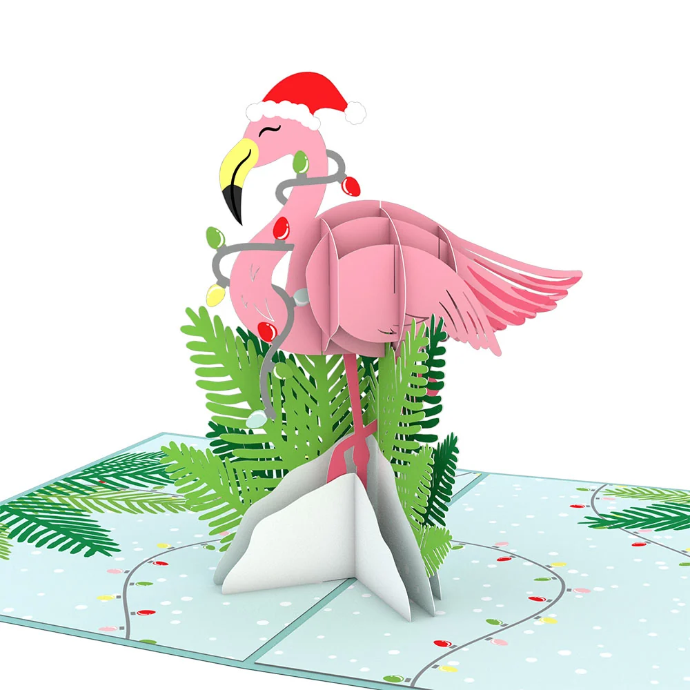 Lovepop Festive Flamingo Pop-Up Card - Image 2