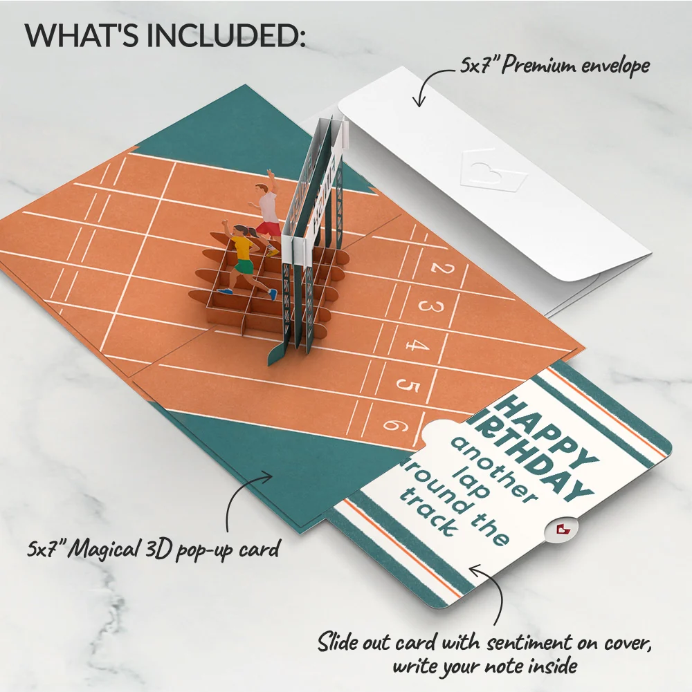 Lovepop Race Day Running Birthday Pop-Up Card and Sentiment Set - Image 2
