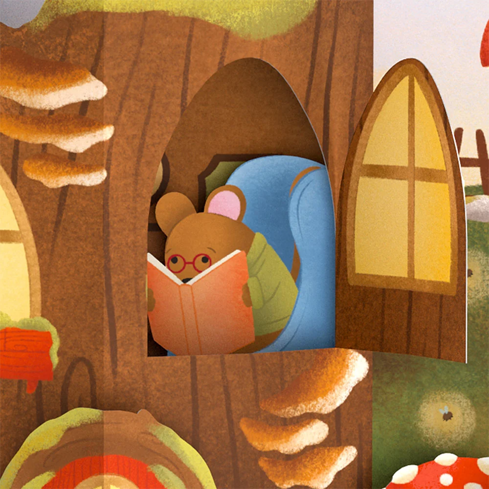 Lovepop Woodland Critter Village Thank You Pop-Up Card and Sentiment Set Basket - Image 3
