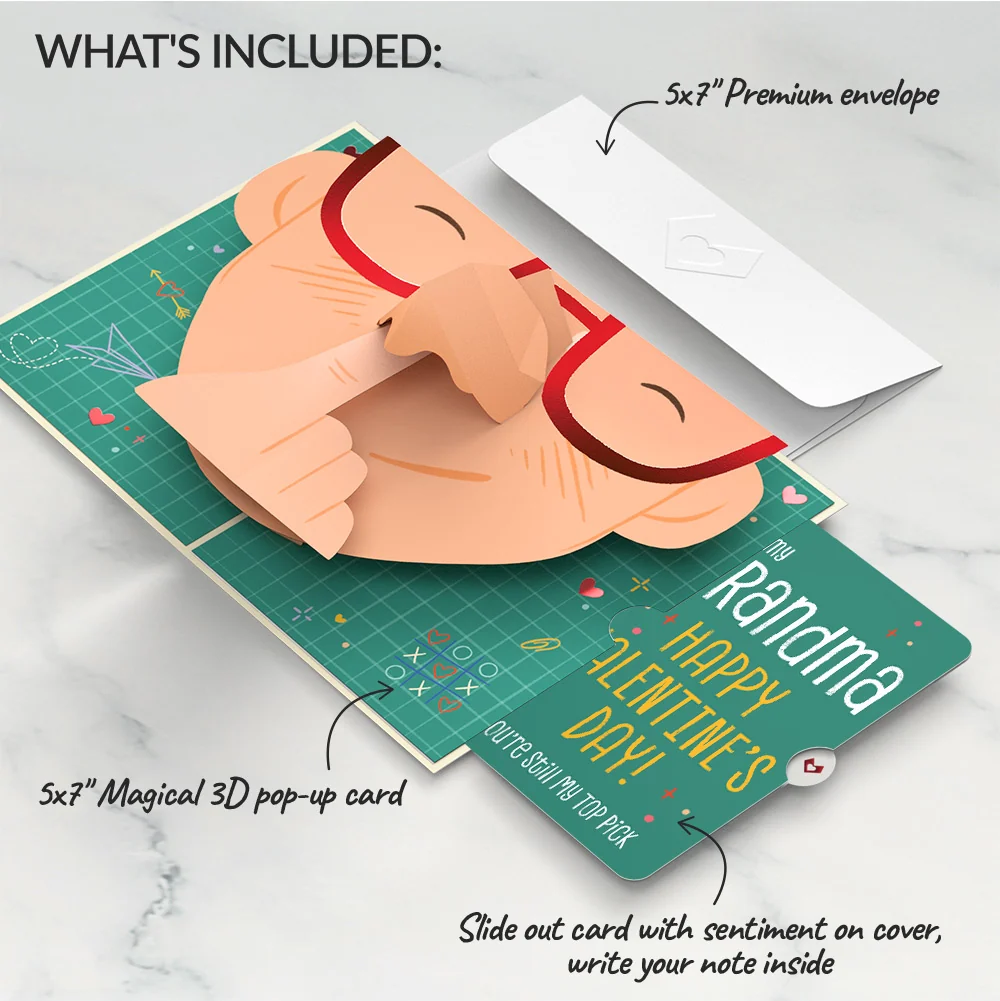 Lovepop Pick You Every Time Valentine Pop-Up Card and Sentiment Set for Grandma Glass - Image 2