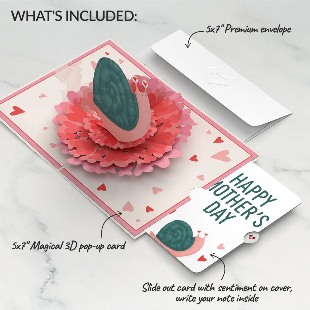 Lovepop Love You Slow Much Snail Mother’s Day Pop-Up Card and Blushing Snail Sentiment Set for Mom - Image 2