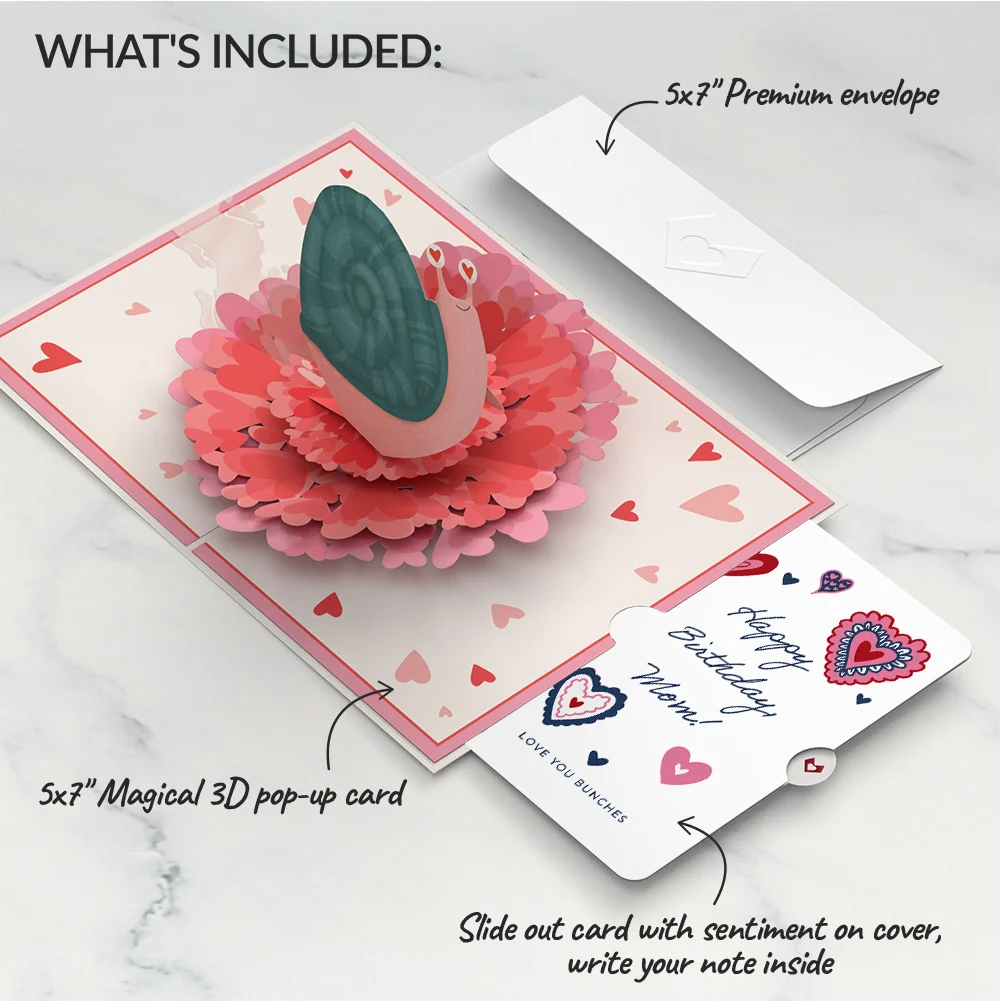 Lovepop Love You Slow Much Snail Birthday Pop-Up Card and Sentiment Set for Mom - Image 2