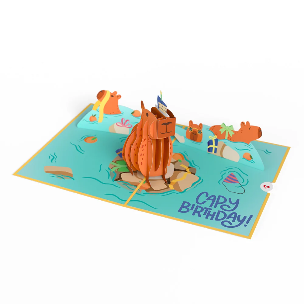 Lovepop Capybara Birthday Pop-Up Card - Image 3
