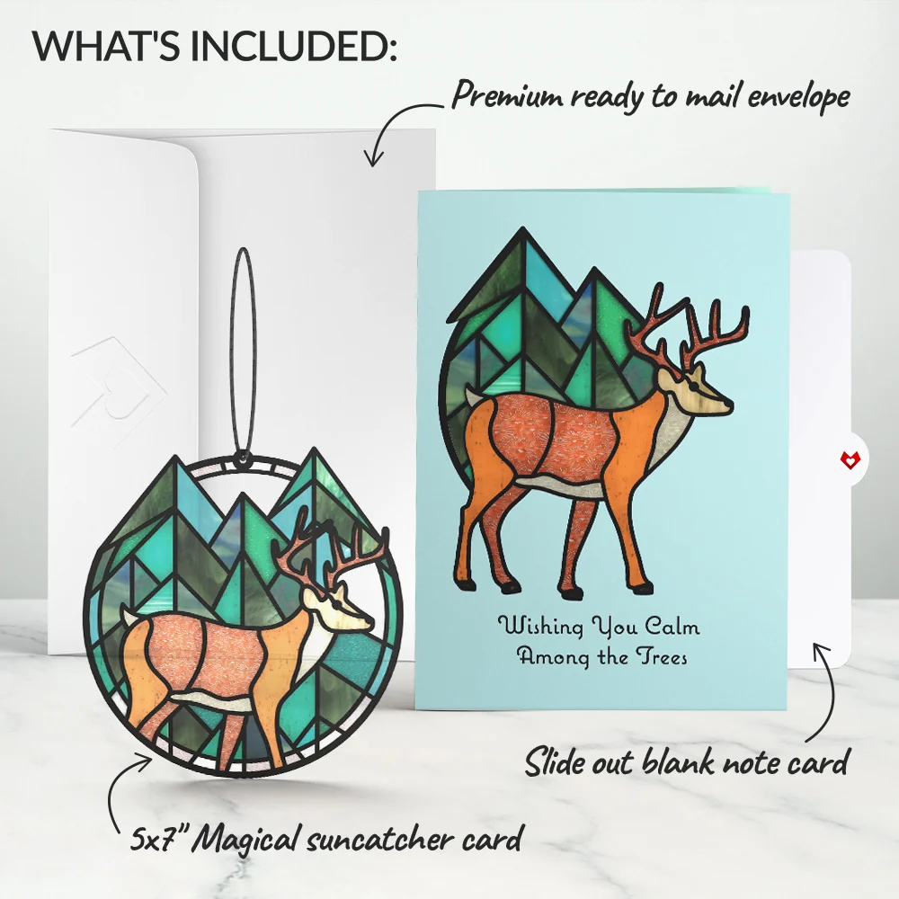Lovepop Calm Among the Trees Elk Suncatcher Card - Image 6