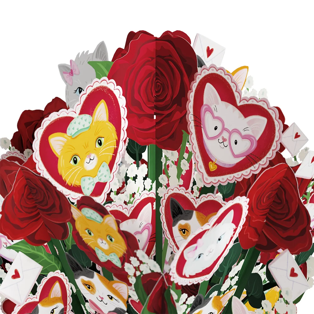 Lovepop You Make My Heart Purr Cat Birthday Bouquet and Sentiment Set Vase - Image 3