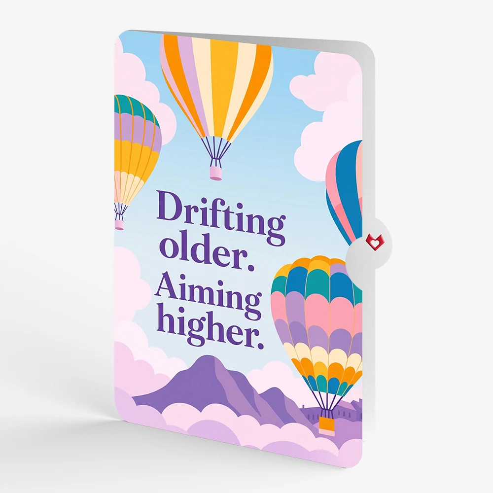 Lovepop Majestic Hot Air Balloon Birthday Pop-Up Card and Drifting Older Sentiment Set Cream - Image 4