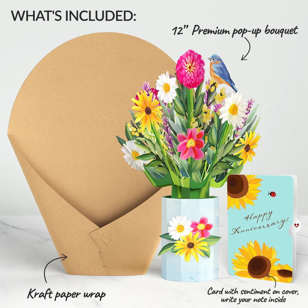 Lovepop Black-Eyed Susan Anniversary Bouquet and Sentiment Set Vase - Image 2