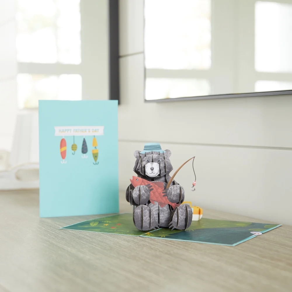 Lovepop Father’s Day Fishing Bear Pop-Up Card - Image 4