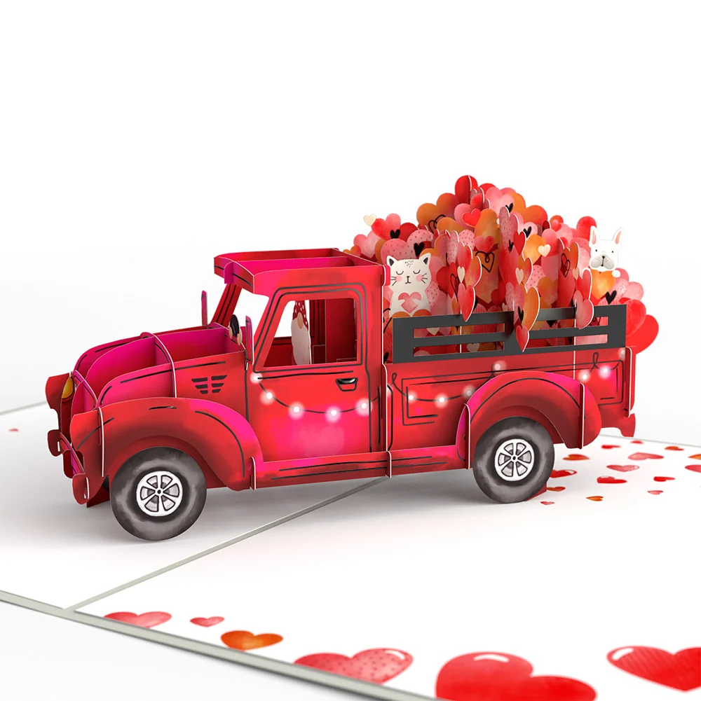 Lovepop Love Delivery Truck Valentine Pop-Up Card and Big Sweet Heart Sentiment Set - Image 3