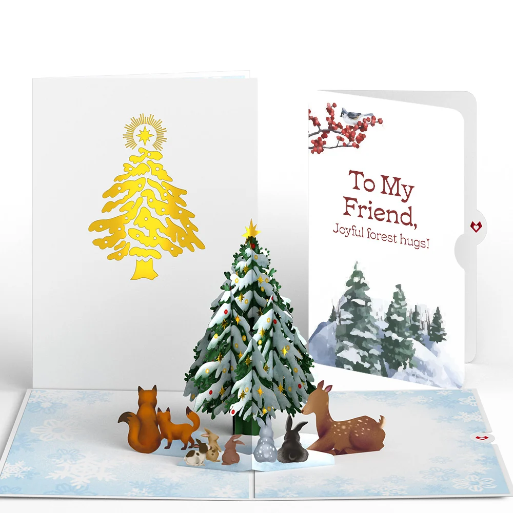 Lovepop Woodland White Christmas Pop-Up Card and Sentiment Set for Friend