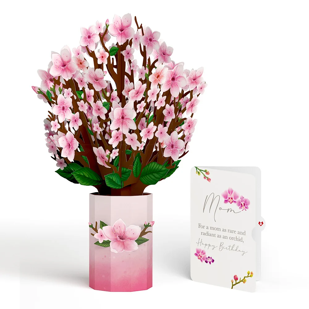 Lovepop Cherry Blossom Birthday Bouquet and Sentiment Set for Mom Vase