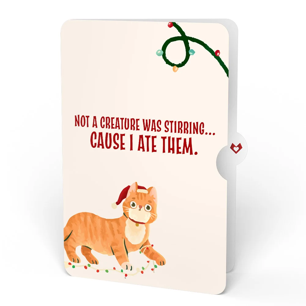 Lovepop Poinsettia Shimmer Christmas Suncatcher Bouquet and Hungry Cat Sentiment Set Glass - Image 4