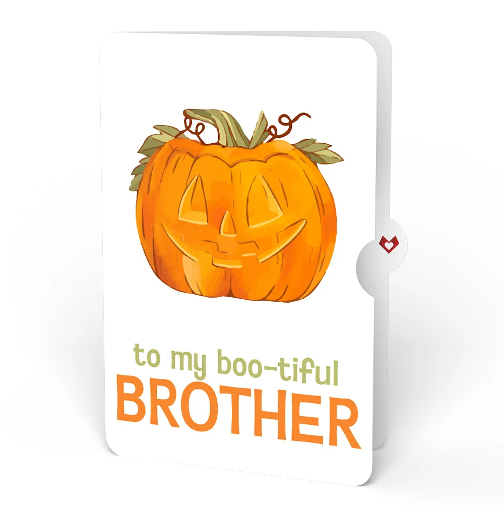 Lovepop Happy Halloween Pumpkin Light-Up Pop-Up Card and Sentiment Set for Brother - Image 4