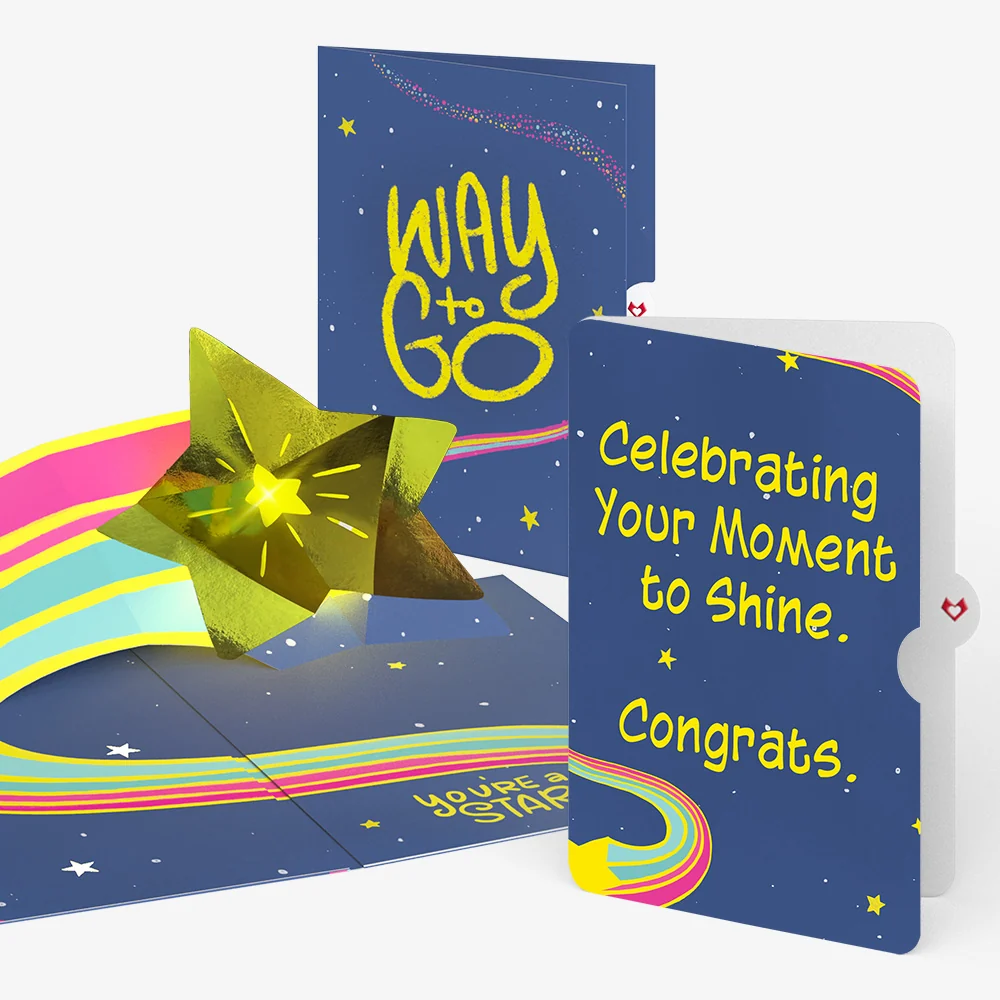 Lovepop You're a Star Congratulations Light-Up Pop-Up Card and Sentiment Set