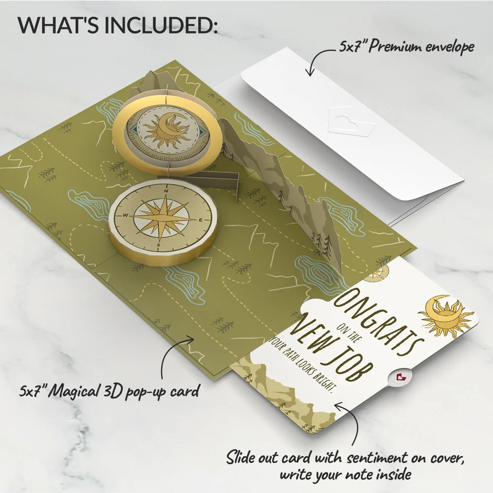 Lovepop Guiding Compass New Job Pop-Up Card and Sentiment Set - Image 2