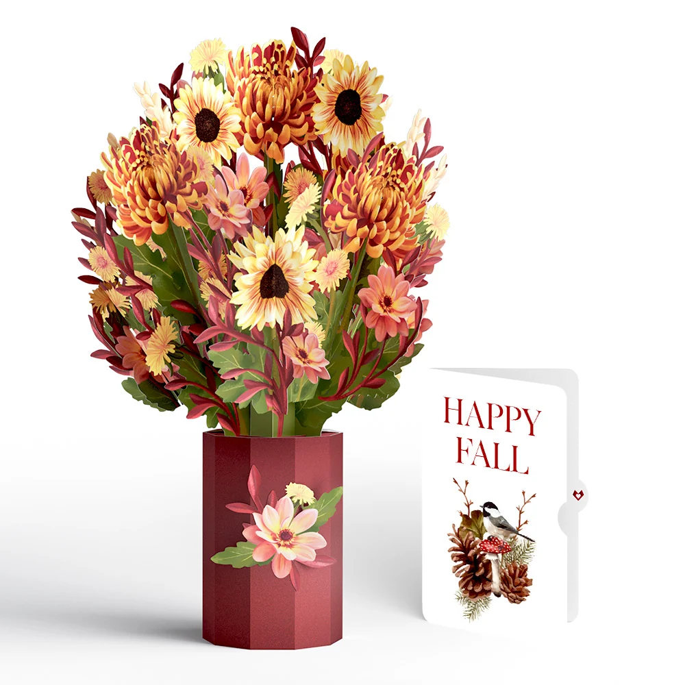 Lovepop Fall Sunshine Bouquet and Sentiment Set Vase