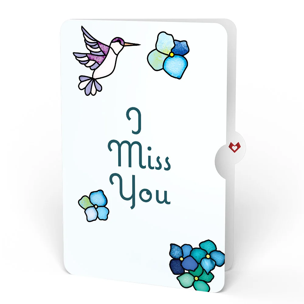 Lovepop Sunlit Hydrangeas Miss You Suncatcher Bouquet and Sentiment Set Glass - Image 4
