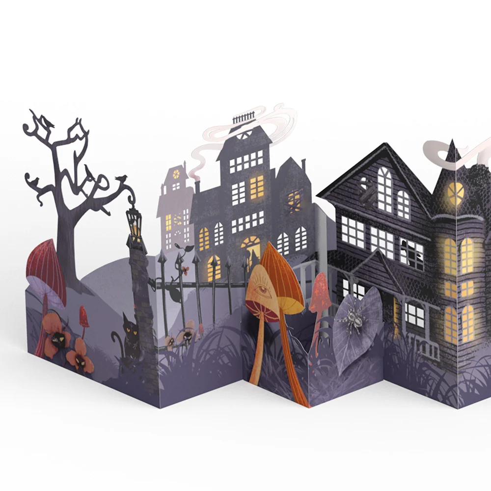 Lovepop Enchantingly Eerie Halloween Village Loooooong Card (Expands to 2 feet) and Sentiment Set - Image 3
