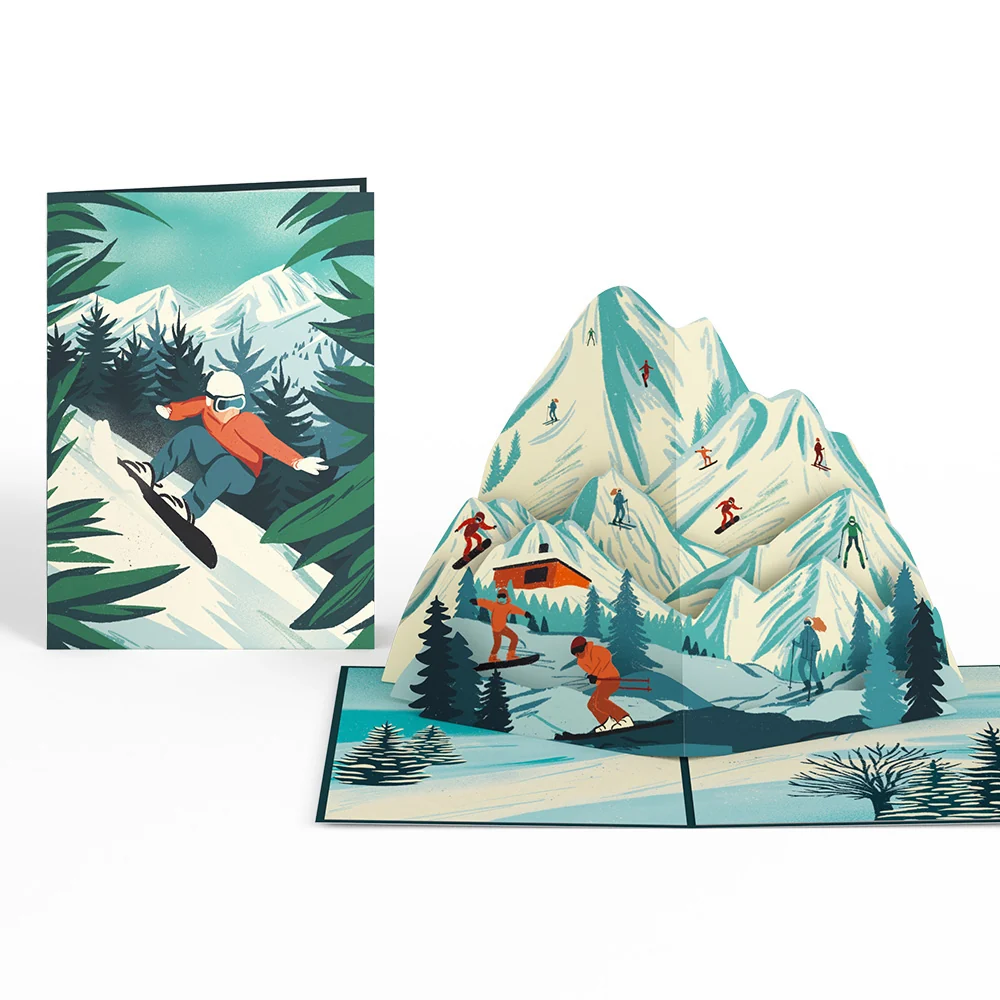 Lovepop Mountain Snowboard Adventure Pop-Up Card