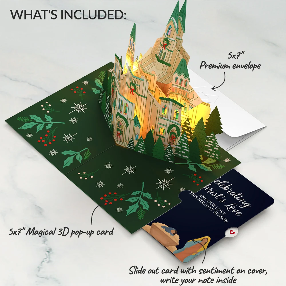 Lovepop Let Heaven & Nature Sing Christmas Music and Lights Pop-Up Card and Nativity Love Sentiment Set - Image 2