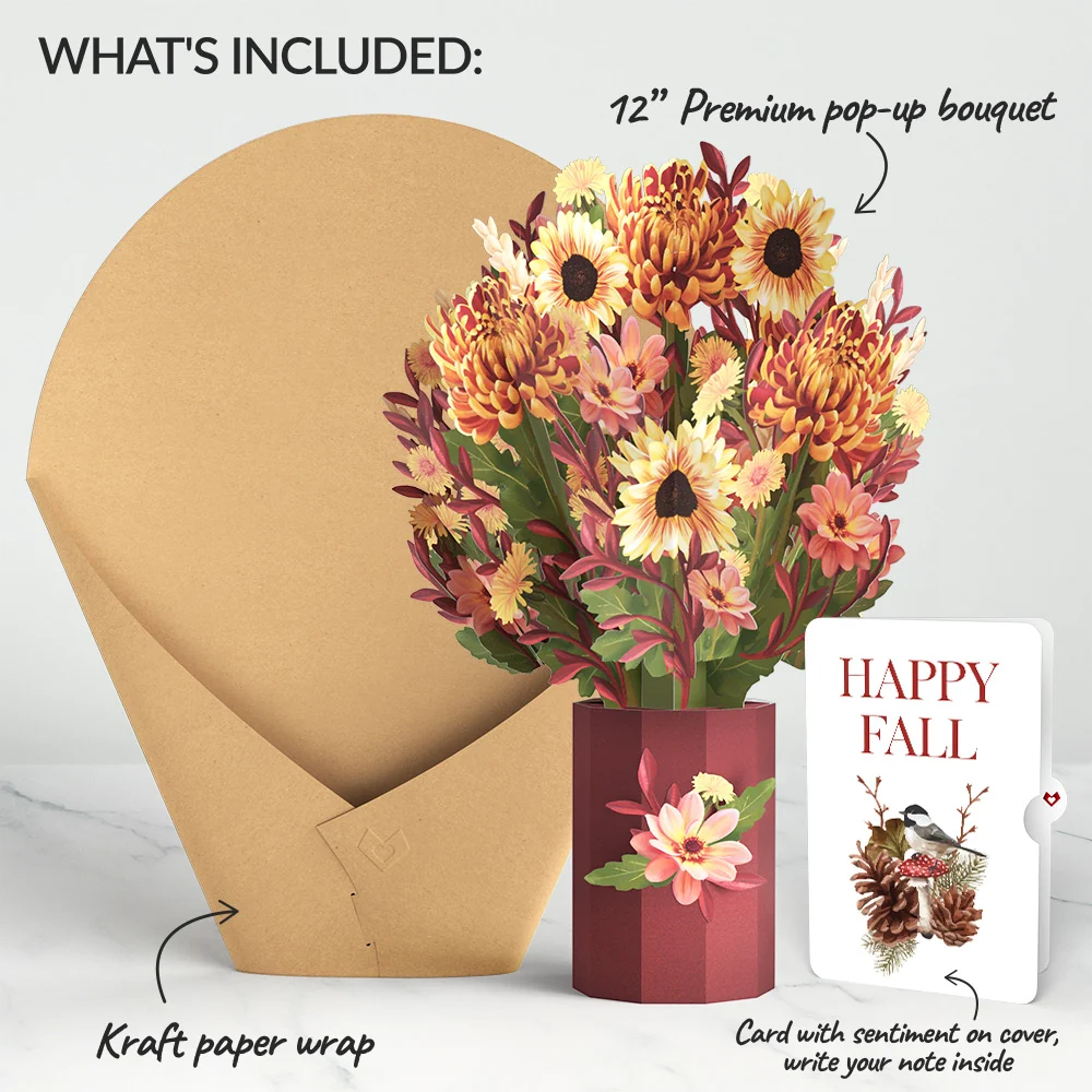 Lovepop Fall Sunshine Bouquet and Sentiment Set Vase - Image 2