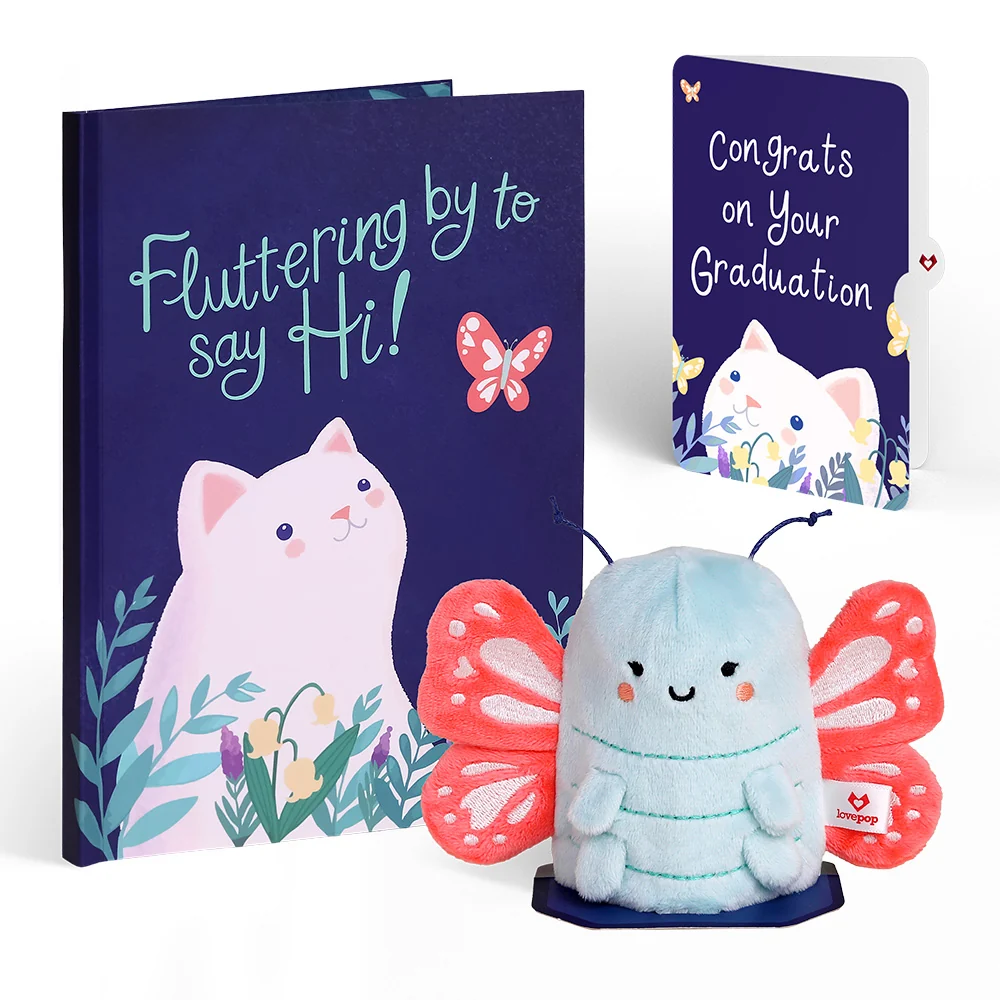 Lovepop 'Hi!' Butterfly Graduations Plushpop Card and Sentiment Set