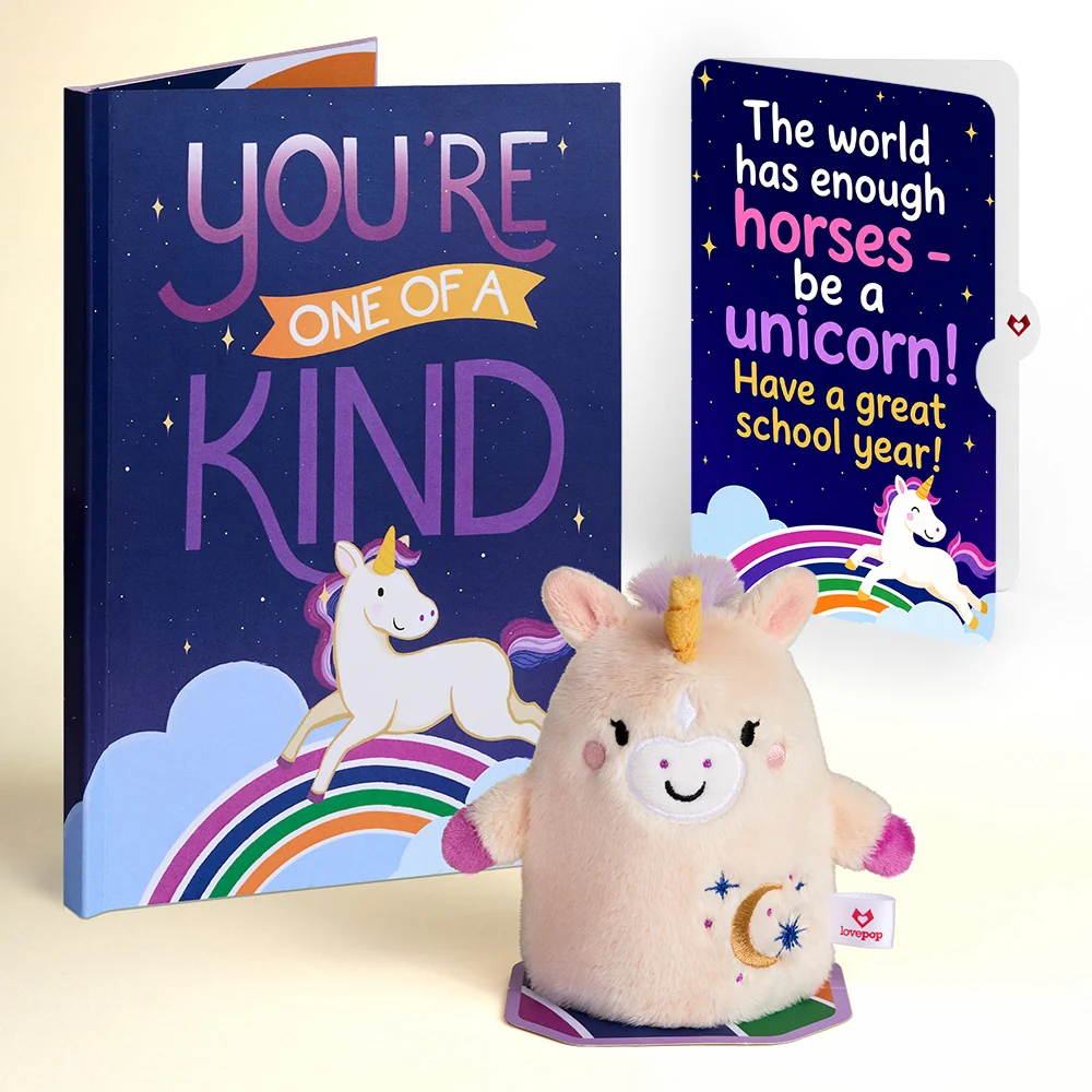 Lovepop 'One of a Kind' Unicorn Encouragement Plushpop Card and Sentiment Set