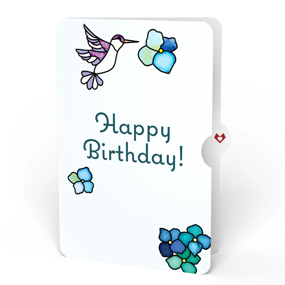 Lovepop Sunlit Hydrangeas Birthday Suncatcher Bouquet and Sentiment Set Glass - Image 4