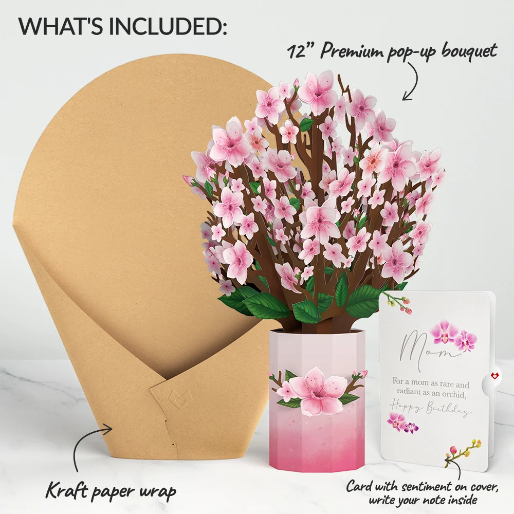 Lovepop Cherry Blossom Birthday Bouquet and Sentiment Set for Mom Vase - Image 2