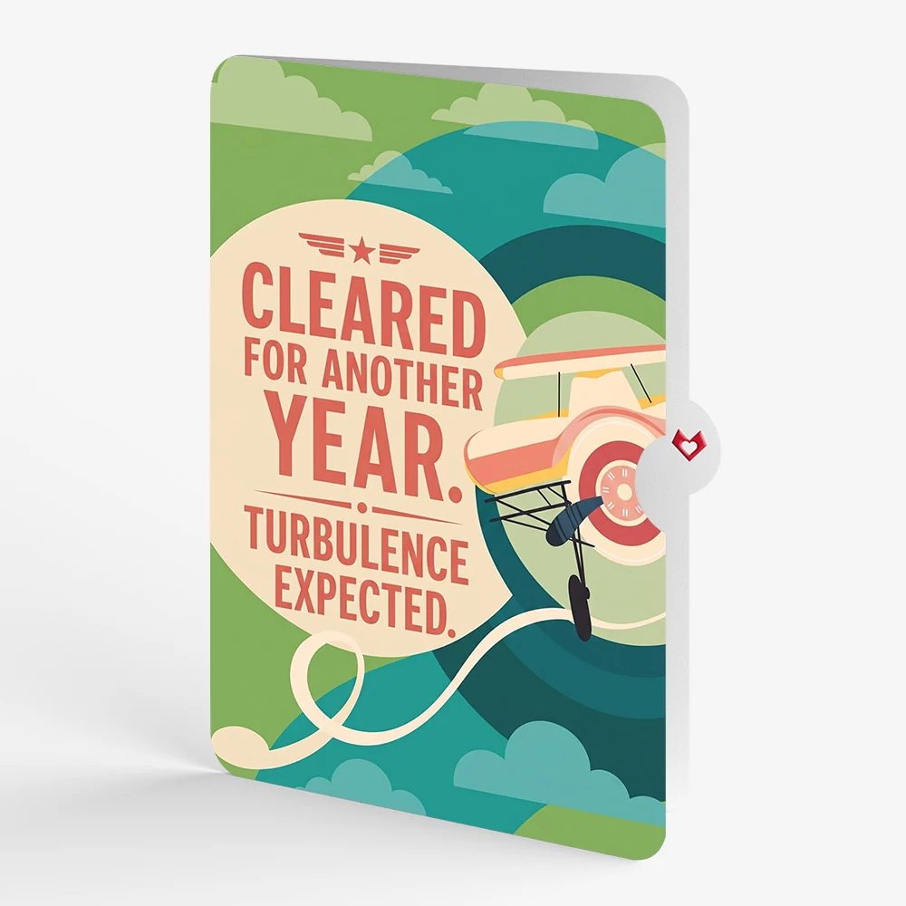 Lovepop Vintage Plane Birthday Pop-Up Card and Turbulence Expected Sentiment Set - Image 4