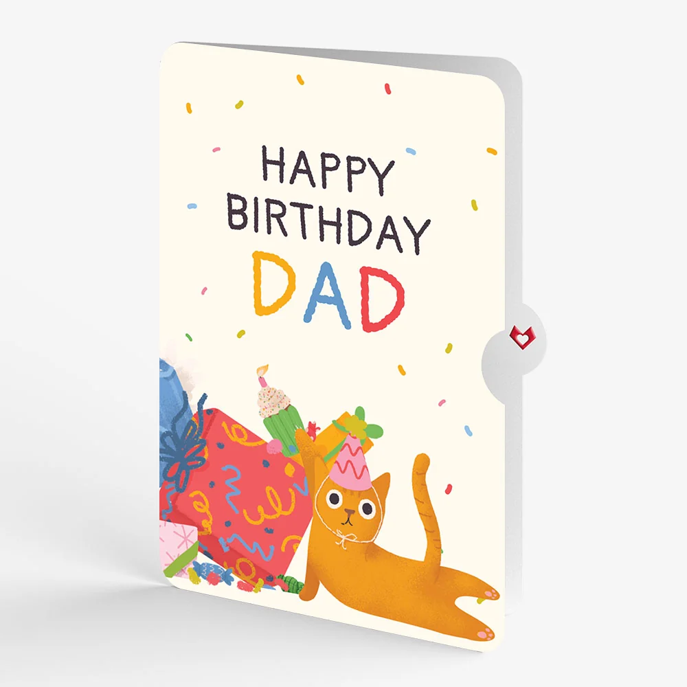 Lovepop Birthday Cat-astrophe Music and Lights Pop-Up Card and Sentiment Set for Dad Cream - Image 4