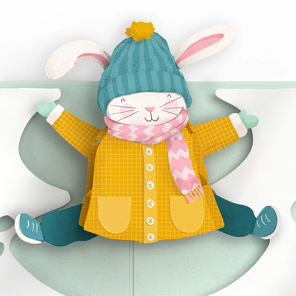 Lovepop Let It Snow Winter Bunny Pop-Up Card and Snowflake Christmas Sentiment Set - Image 3