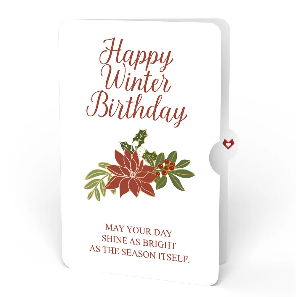 Lovepop Poinsettia & Pine Winter Birthday Pop-Up Card and Sentiment Set - Image 4